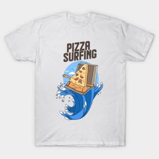 pizza surfing t shirt design T-Shirt